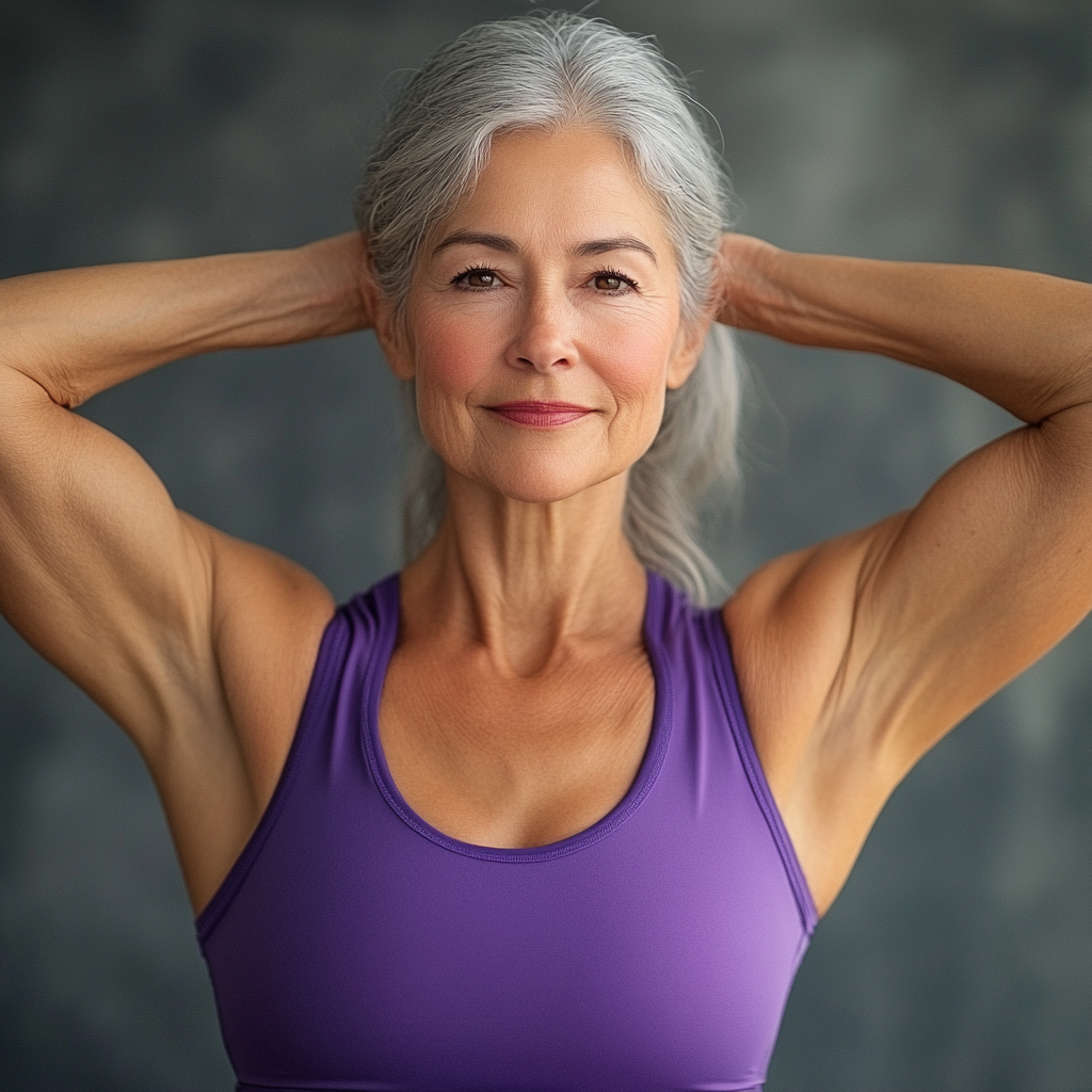 Група активних старших людей після тренування